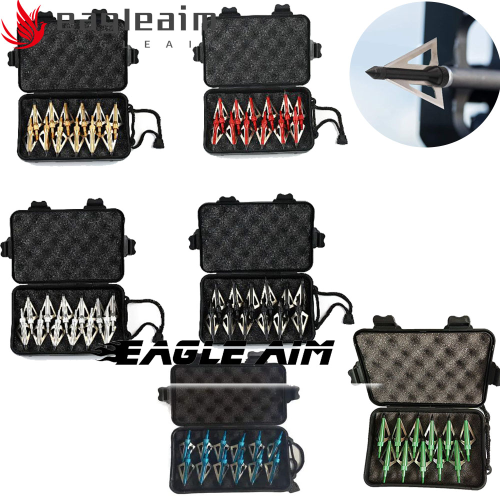 Broadheads 100 Grain 3 Blade Hunting - 12PCS Archery Broadheads 3 Fixed Steel