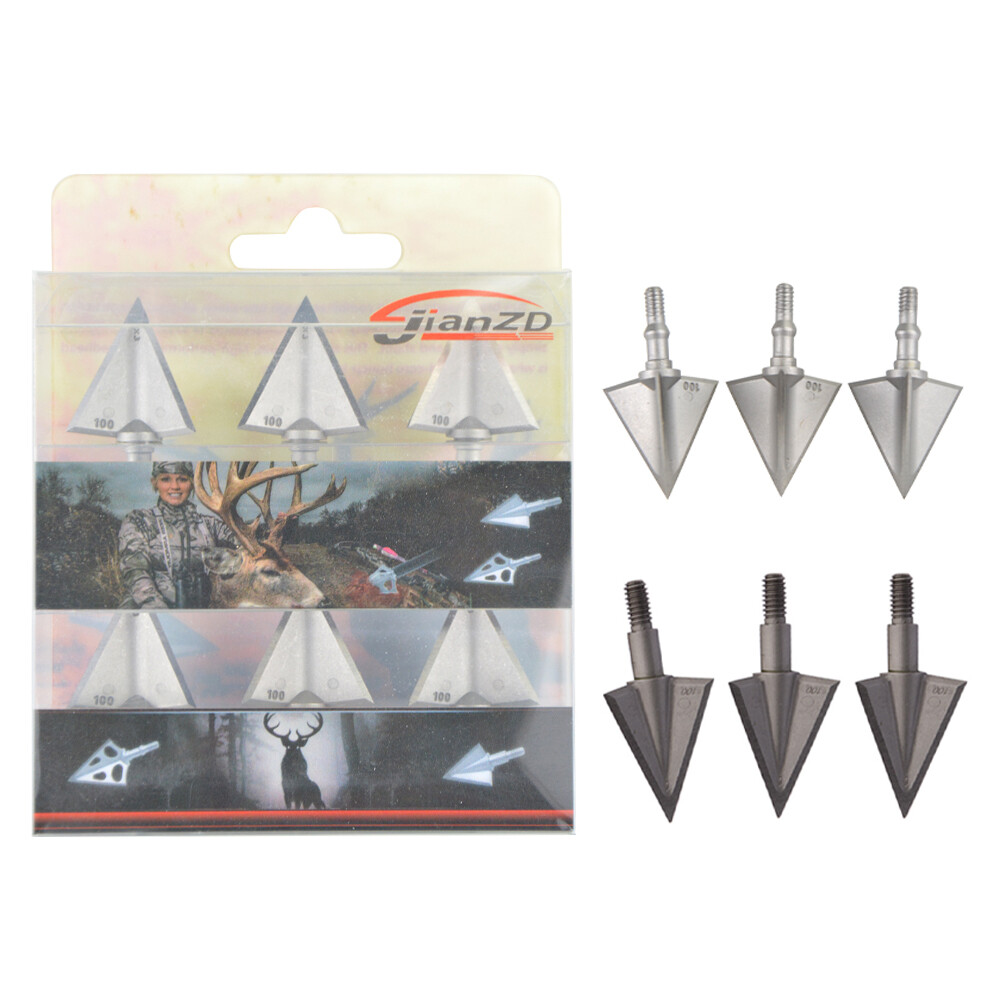 Broadheads 100 Grain 3 Blade Hunting - 6/12pcs Archery Arrowhead 3Blades Broadhead 100/125