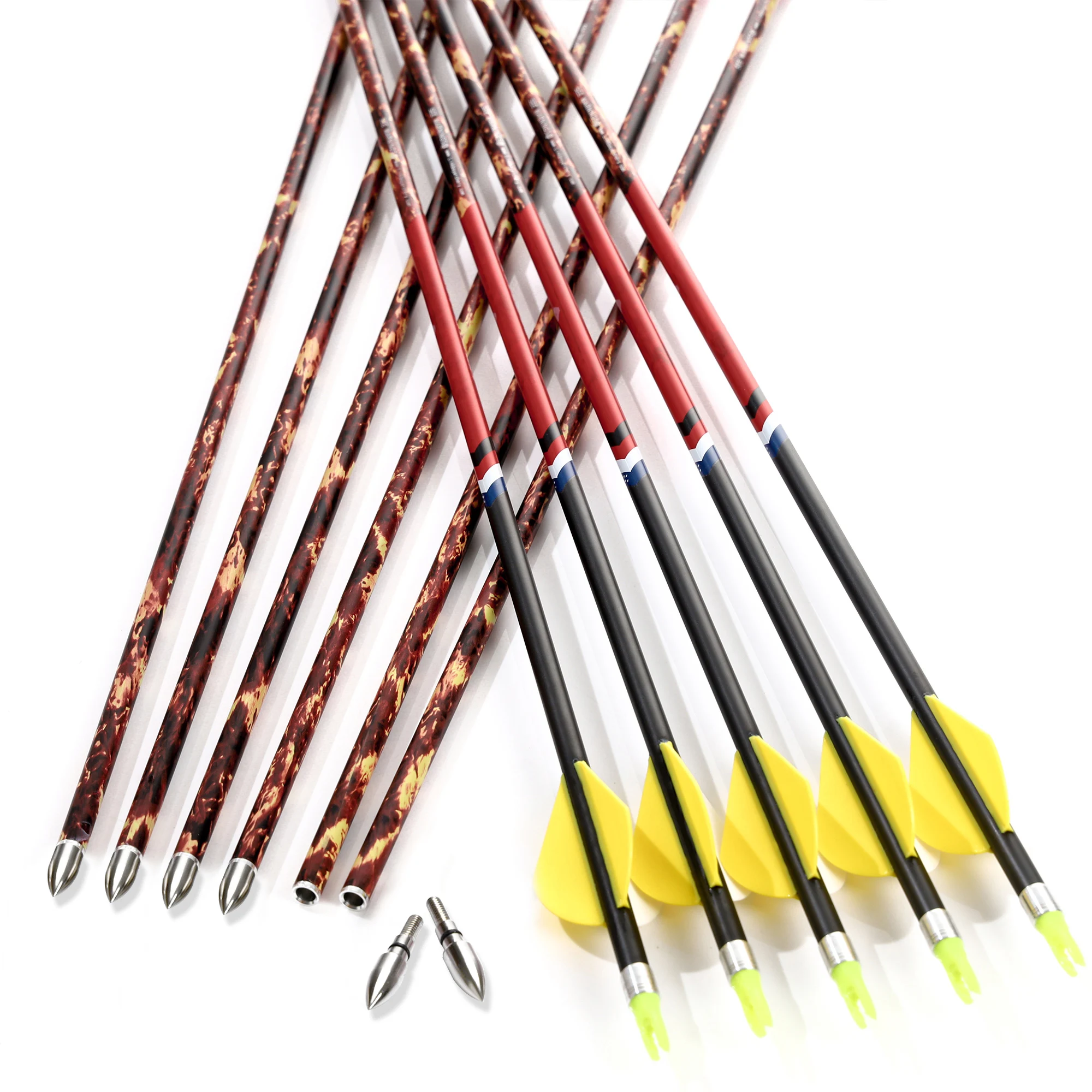 Carbon Arrows 30 Inch Spine 400 500 - 12pcs Spine 340 400 500 ID6.2MM