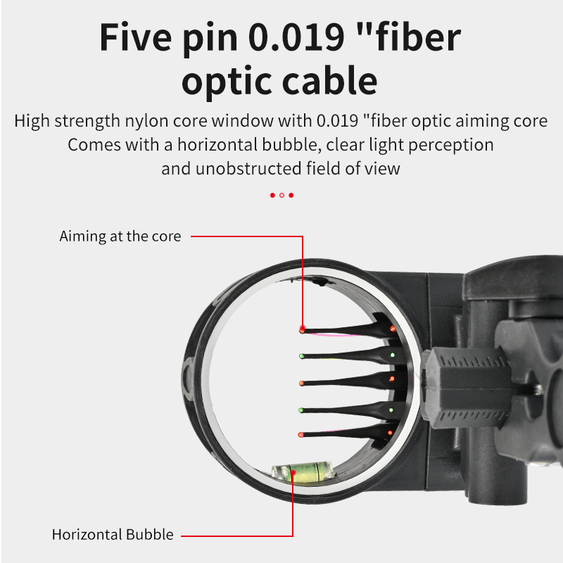 Compound Bow Sight 5 Pin Fiber Optic - Archery Compound Bow Sight 5 Pin