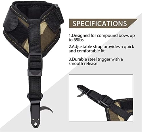Archery Release Aid Caliper Wrist - Elong Adjustable Archery Compound Bow Release
