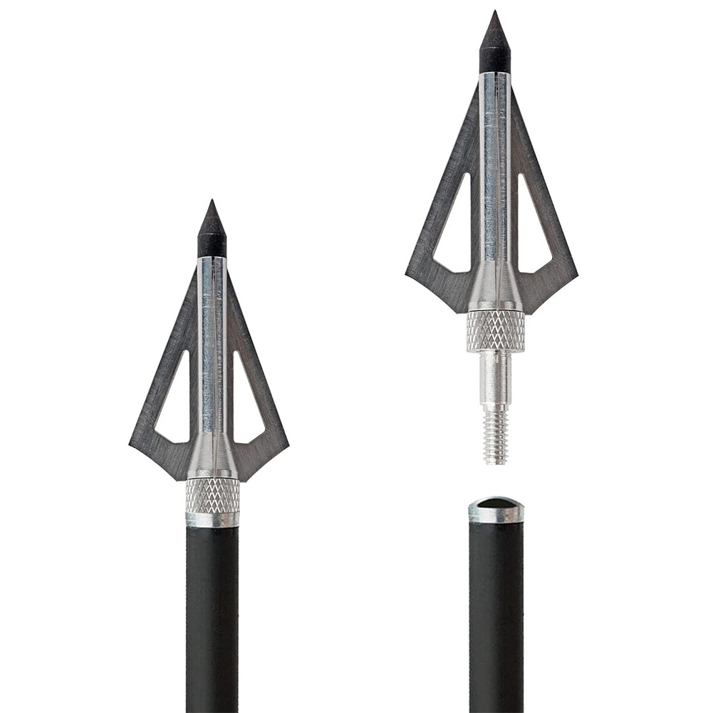 Broadheads 100 Grain 3 Blade Hunting - 12 Pcs Metal Hunting Archery Broadheads