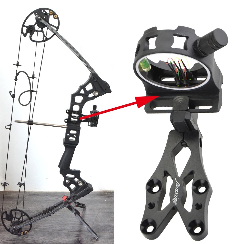Compound Bow Sight 5 Pin Fiber Optic - Compound Bow 5 Pin Sight CNC