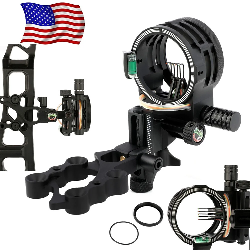 Compound Bow Sight 5 Pin Fiber Optic - 5 Pin Compound Bow Sight with