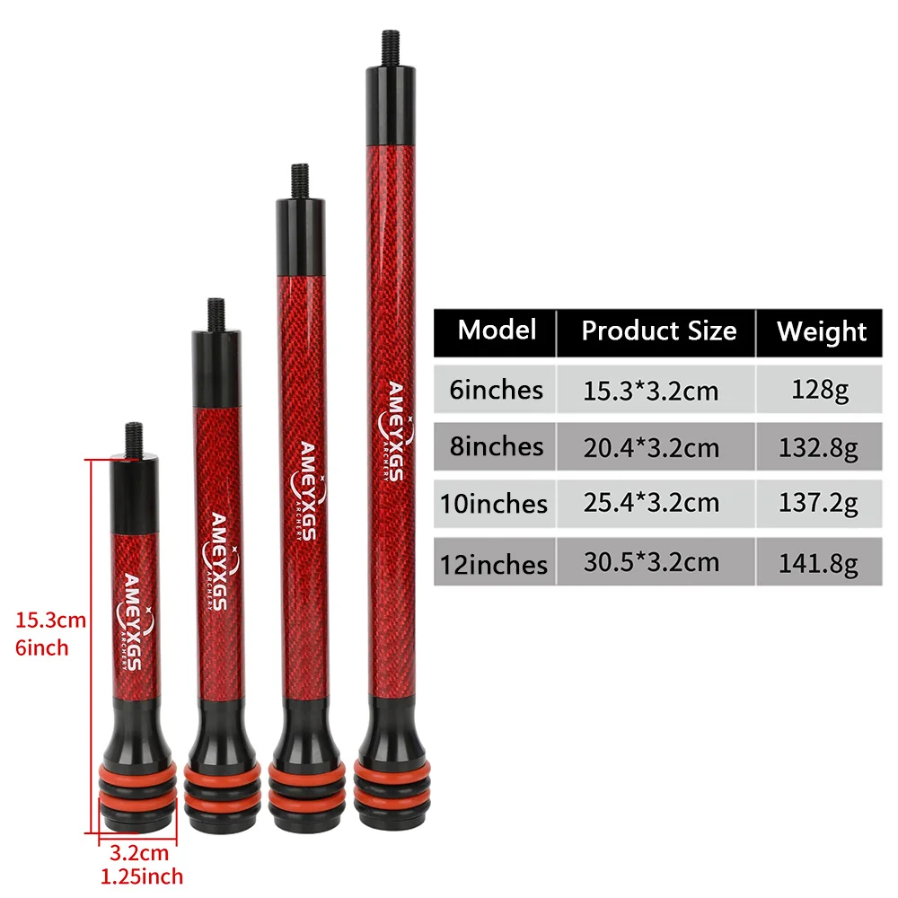 6/8/10/12 Inch Bow Stabilizer  - огляд і ціна Bow Stabilizer Carbon Fiber 8 Inch