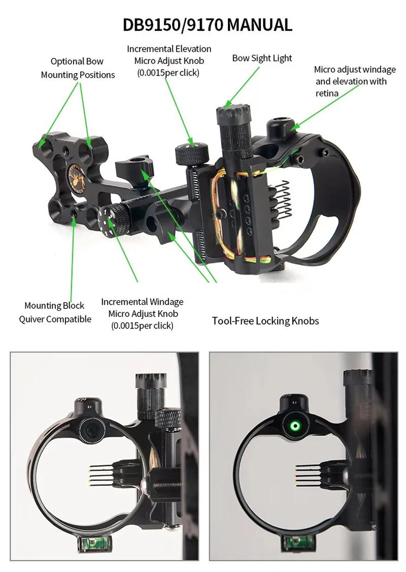 5 Pin Bow Sights 0.019