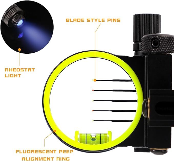 Archery 0.019'' Fiber Optic Ad - огляд і ціна Compound Bow Sight 5 Pin Fiber Optic