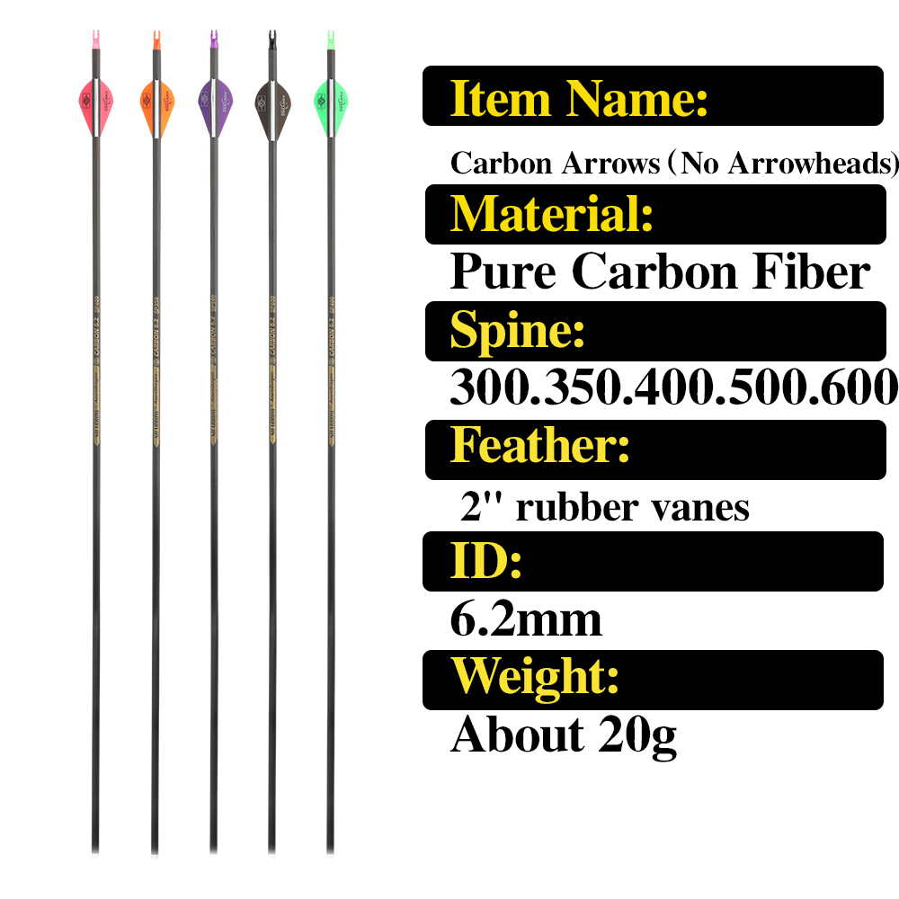 Archery Pure Carbon Arrows Spi - огляд і ціна Carbon Arrows 30 Inch Spine 400 500