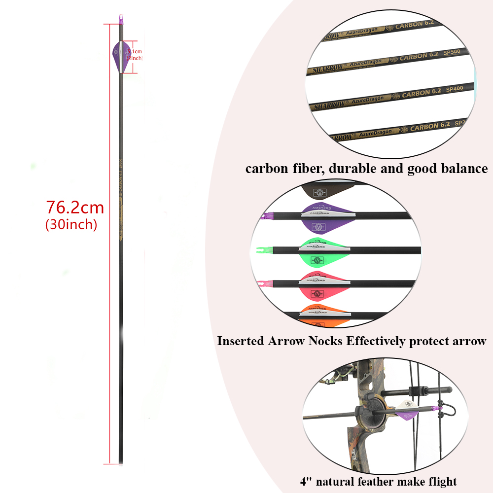 Archery Pure Carbon Arrows Spi - огляд і ціна Carbon Arrows 30 Inch Spine 400 500