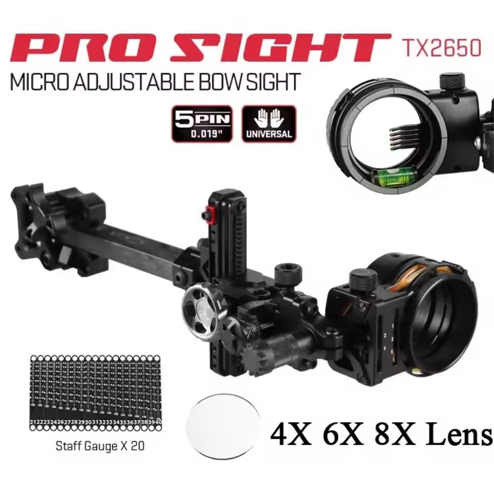 Archery Compound Bow sight 4X/ - огляд і ціна Compound Bow Sight 5 Pin Fiber Optic