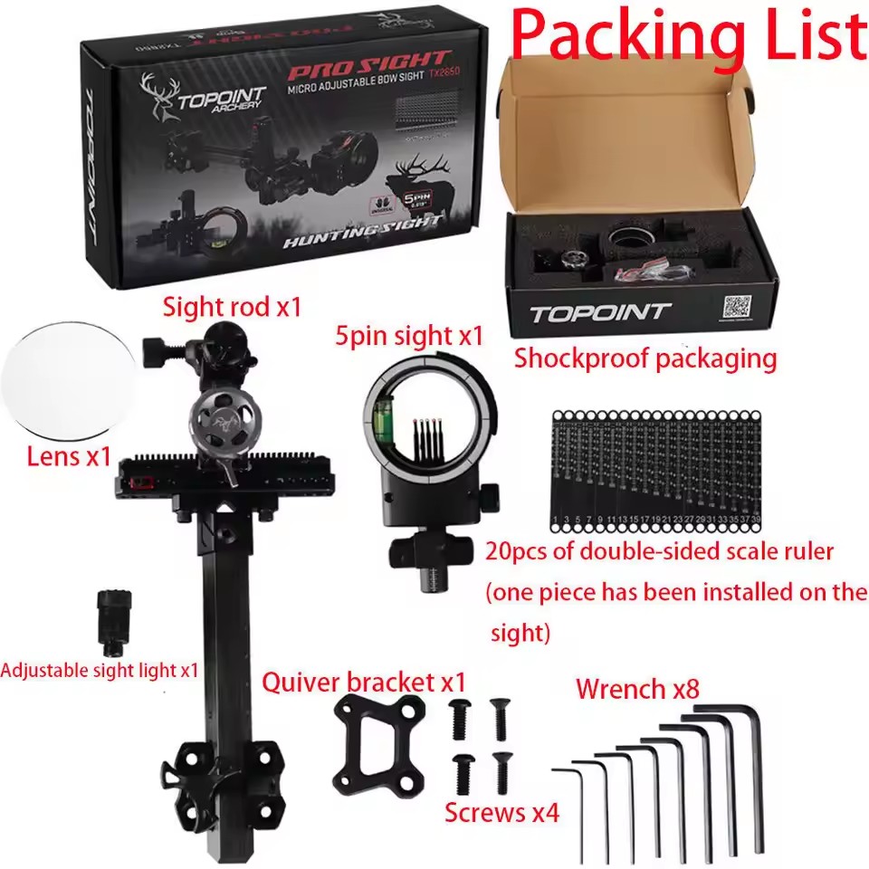 Archery Compound Bow sight 4X/ - огляд і ціна Compound Bow Sight 5 Pin Fiber Optic