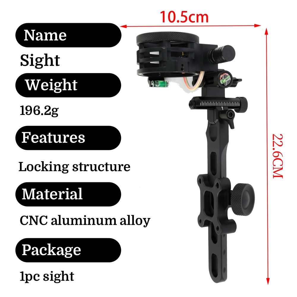 5 Pin Compound Bow Sight 0.019 - огляд і ціна Compound Bow Sight 5 Pin Fiber Optic