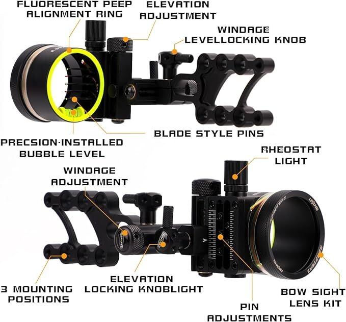 Compound Bow 5-Pin Sight Alloy - огляд і ціна Compound Bow Sight 5 Pin Fiber Optic