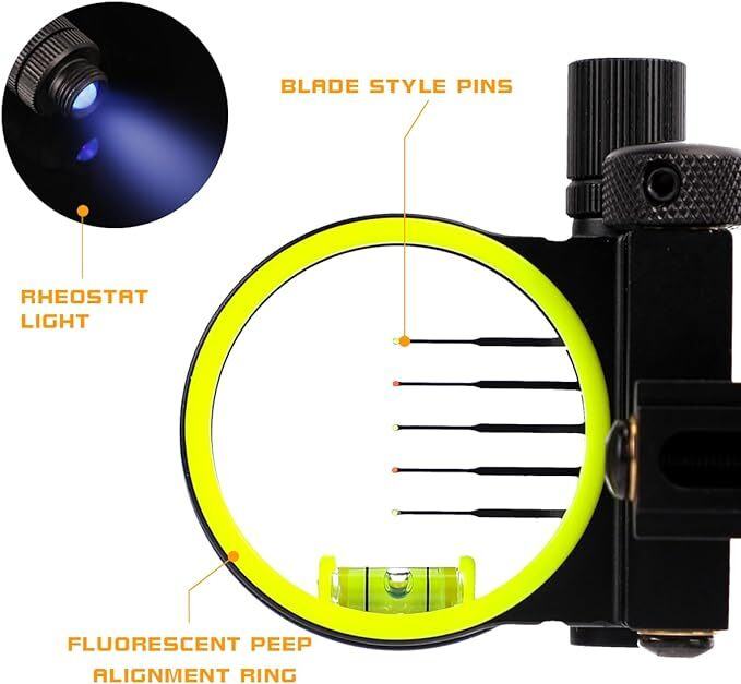 Compound Bow 5-Pin Sight Alloy - огляд і ціна Compound Bow Sight 5 Pin Fiber Optic