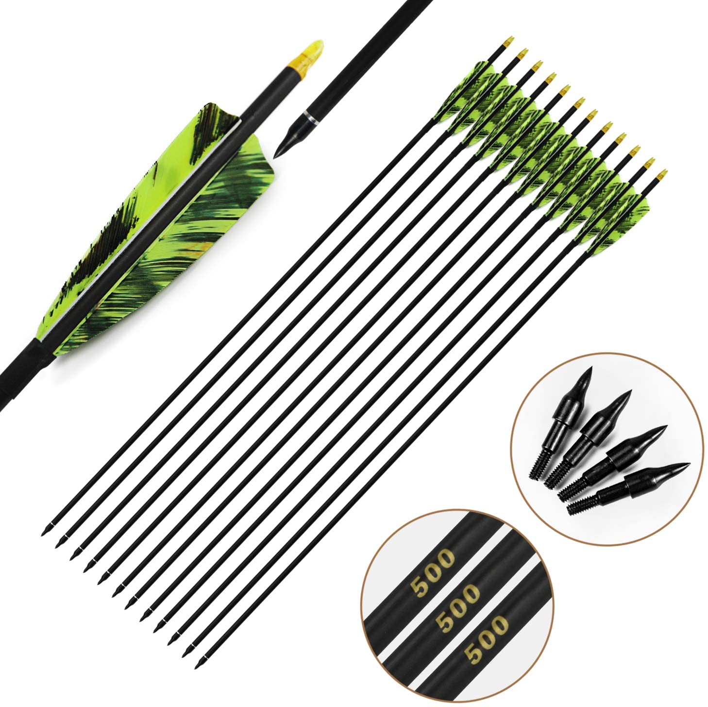 Pinals Archery Carbon Arrows S - огляд і ціна Carbon Arrows 30 Inch Spine 400 500
