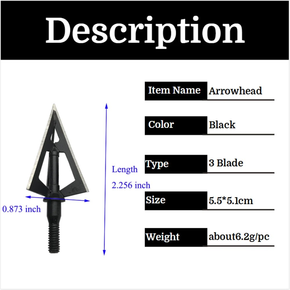 Hunting Broadhead Tips 12pcs 1 - огляд і ціна Broadheads 100 Grain 3 Blade Hunting