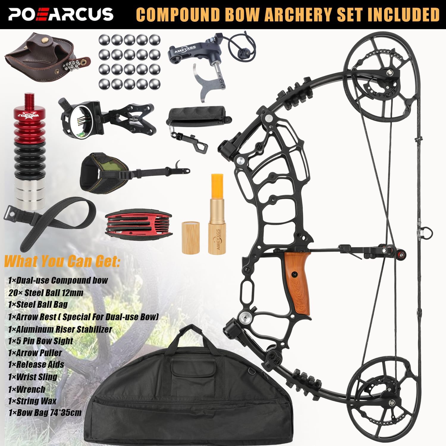 Dual-Purpose Compound Bow Set, - огляд і ціна Compound Bow Hunting 30-70 Lbs