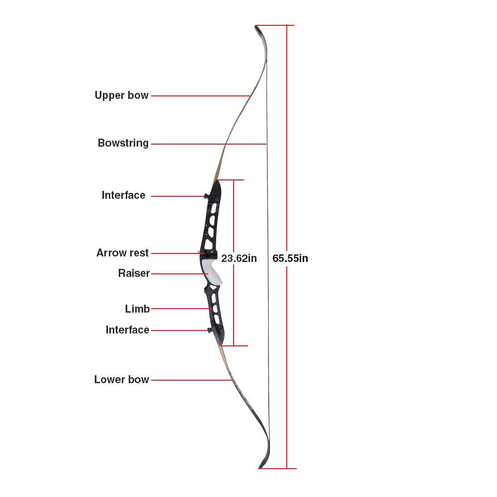 JUNXING 68inch Competition Tak - огляд і ціна Recurve Bow Takedown 40 Lbs Target