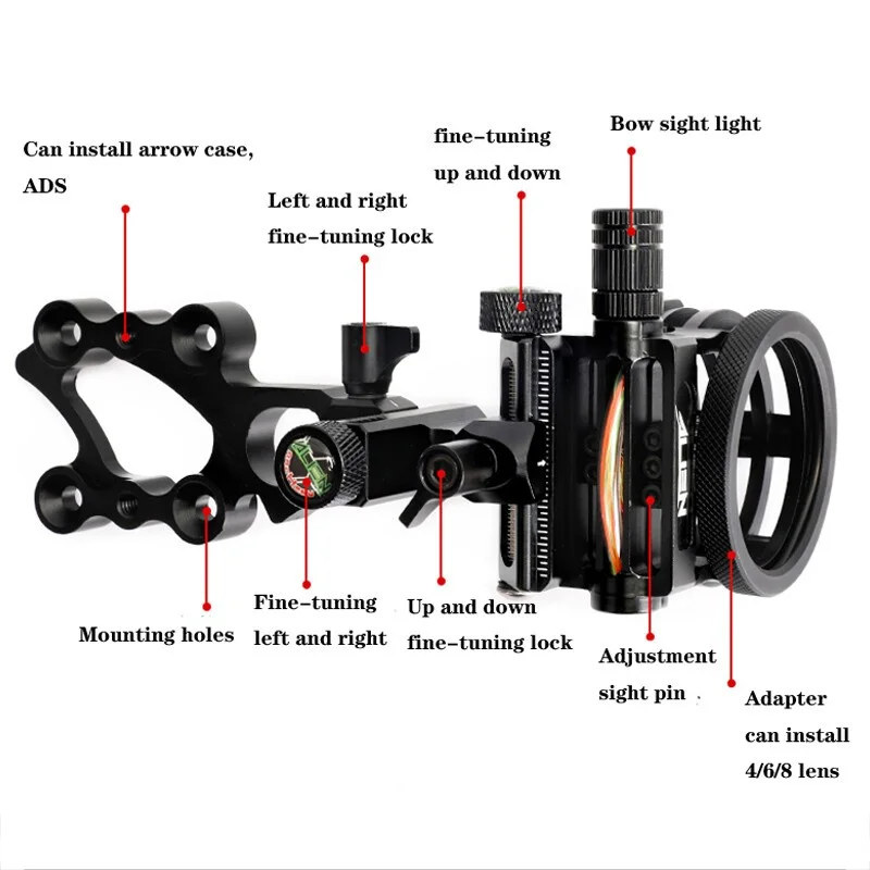 Compound Bow Sight 5 Pin 0.019 - огляд і ціна Compound Bow Sight 5 Pin Fiber Optic