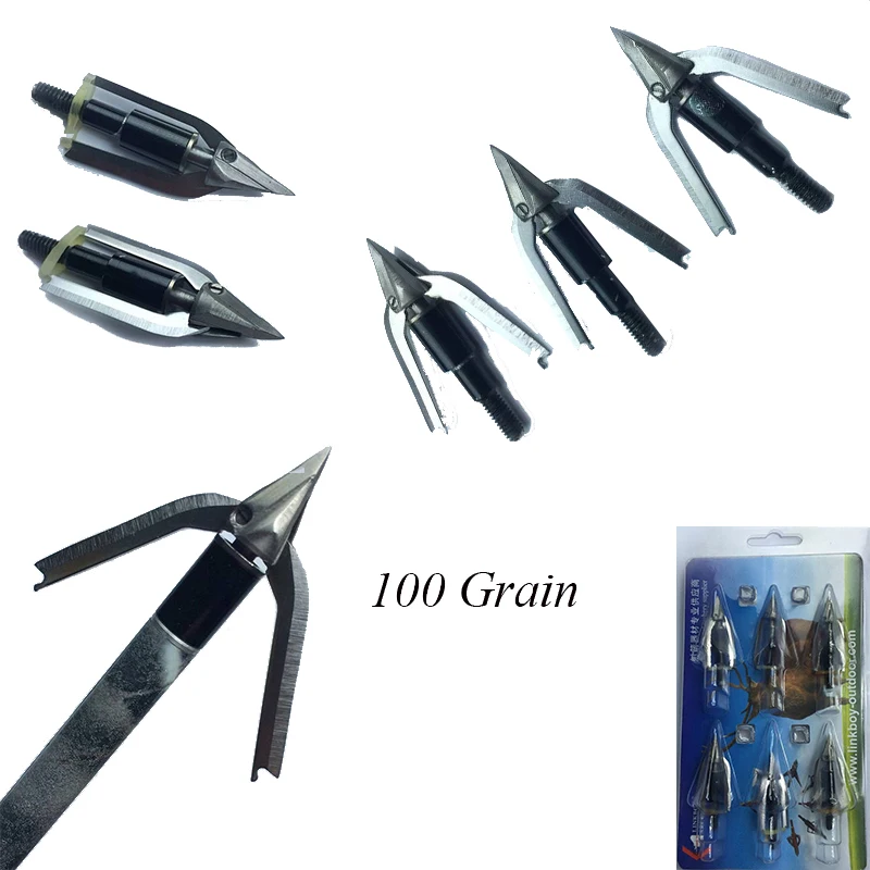 Archery 3/6pcs Rotational Meat - огляд і ціна Broadheads 100 Grain 3 Blade Hunting